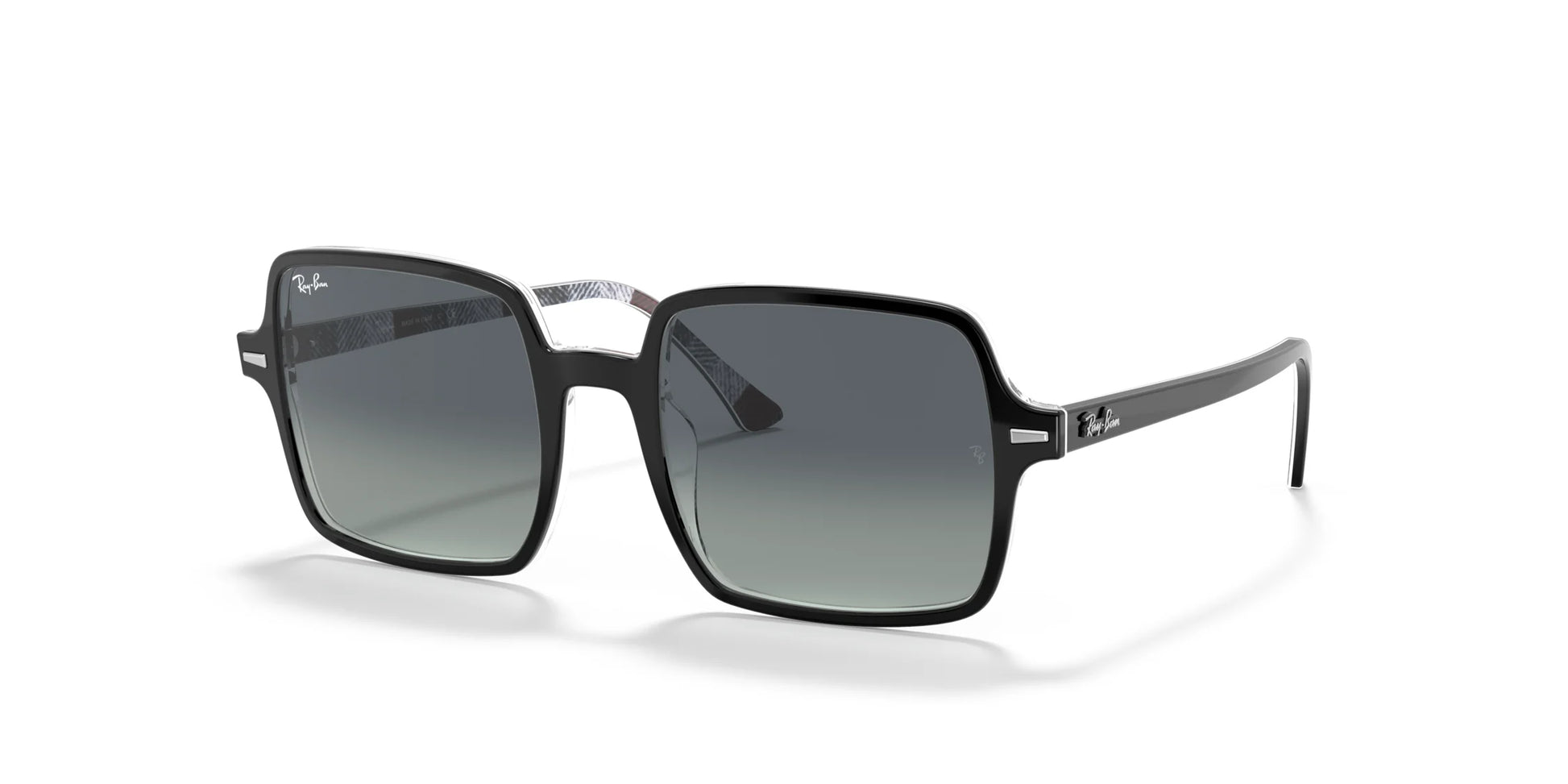 Ray-Ban SQUARE II RB1973 Sunglasses Black / Light Grey Gradient Blue
