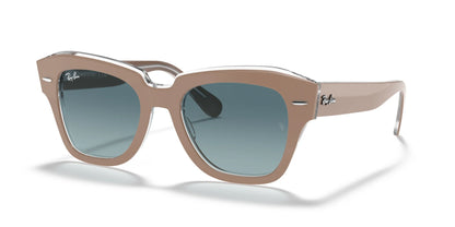 Ray-Ban STATE STREET RB2186 Sunglasses Beige On Transparent / Blue Gradient