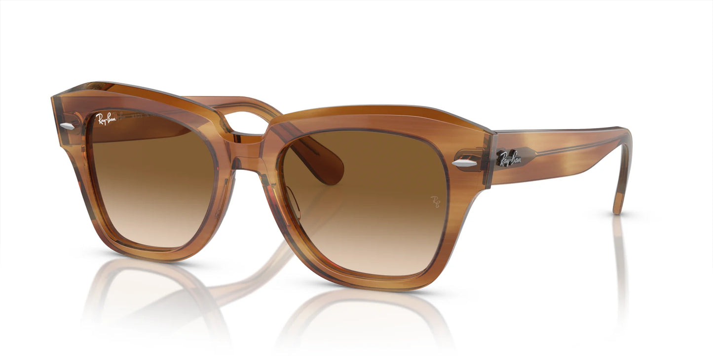 Ray-Ban STATE STREET RB2186 Sunglasses Striped Brown / Clear & Brown