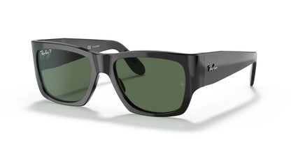 Ray-Ban WAYFARER NOMAD RB2187 Sunglasses Black / Polarized Green Classic G-15