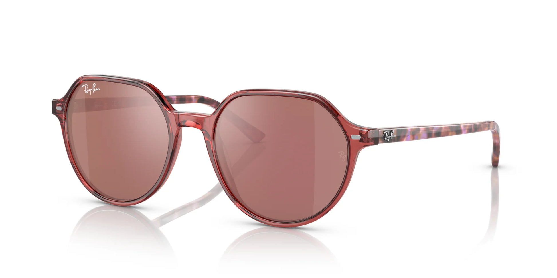 Ray-Ban THALIA RB2195F Sunglasses Transparent Pink / Red