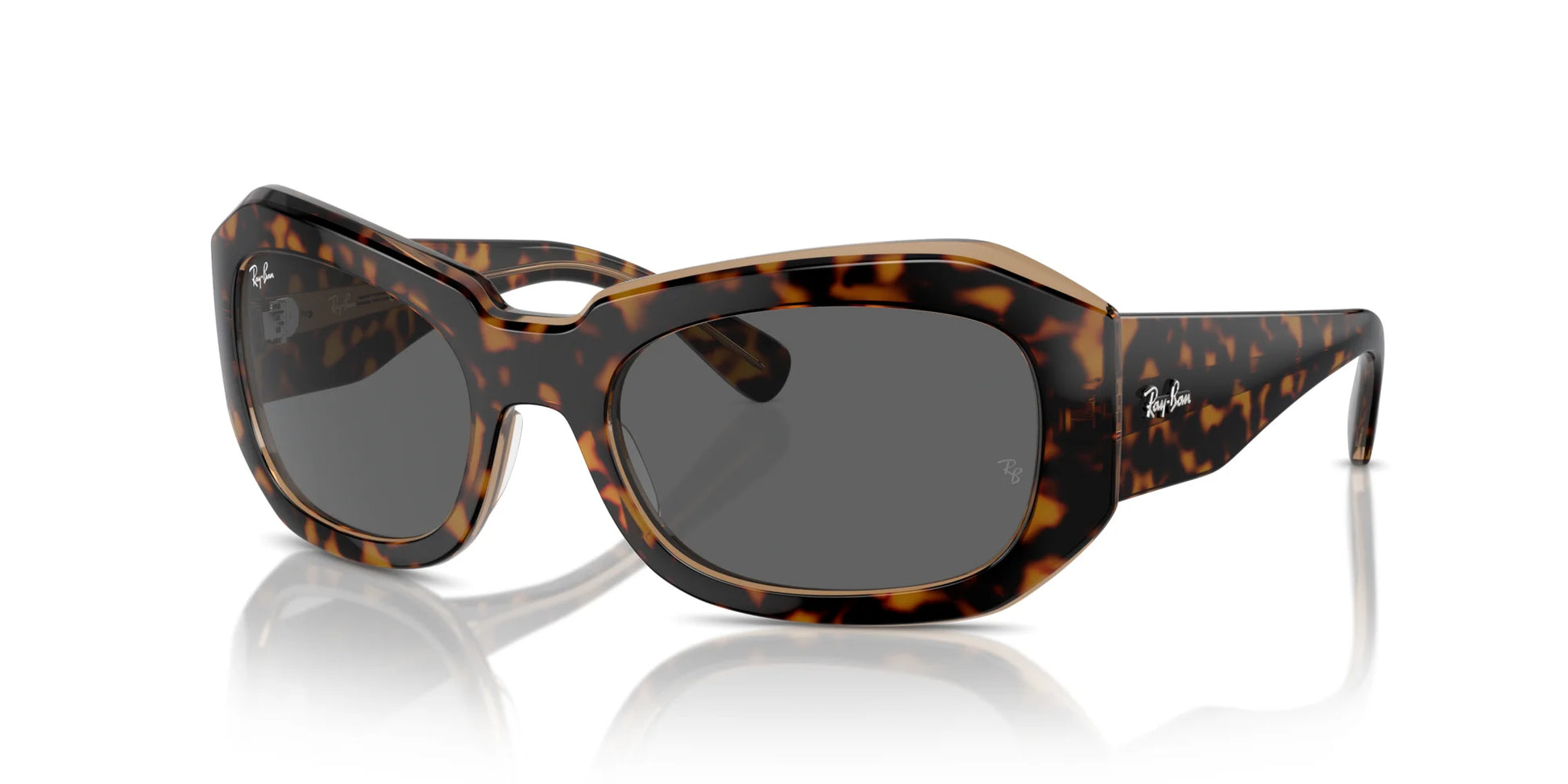 Ray-Ban BEATE RB2212 Sunglasses Havana On Transparent Brown / Dark Grey