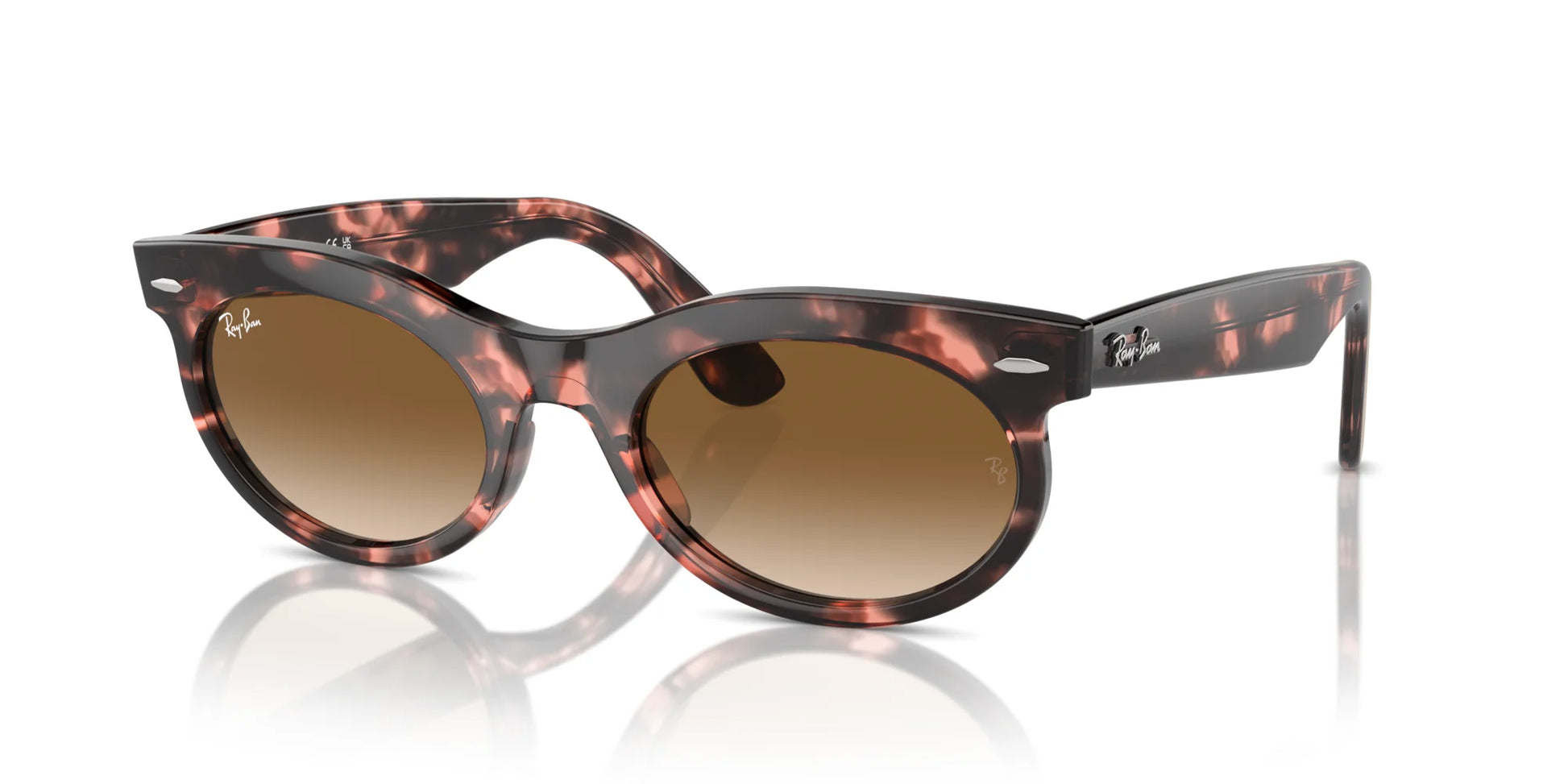 Ray-Ban WAYFARER OVAL RB2242 Sunglasses Pink Havana / Clear & Brown