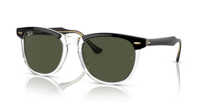 Ray-Ban EAGLEEYE RB2398F Sunglasses Black On Transparent / Green