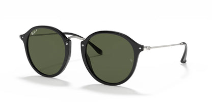 Ray-Ban ROUND RB2447 Sunglasses Black / Polarized Green Classic G-15