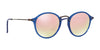 Ray-Ban ROUND RB2447N Sunglasses | Size 49 / Transparent Blue №62547O / Copper Gradient Flash (3N 15%)