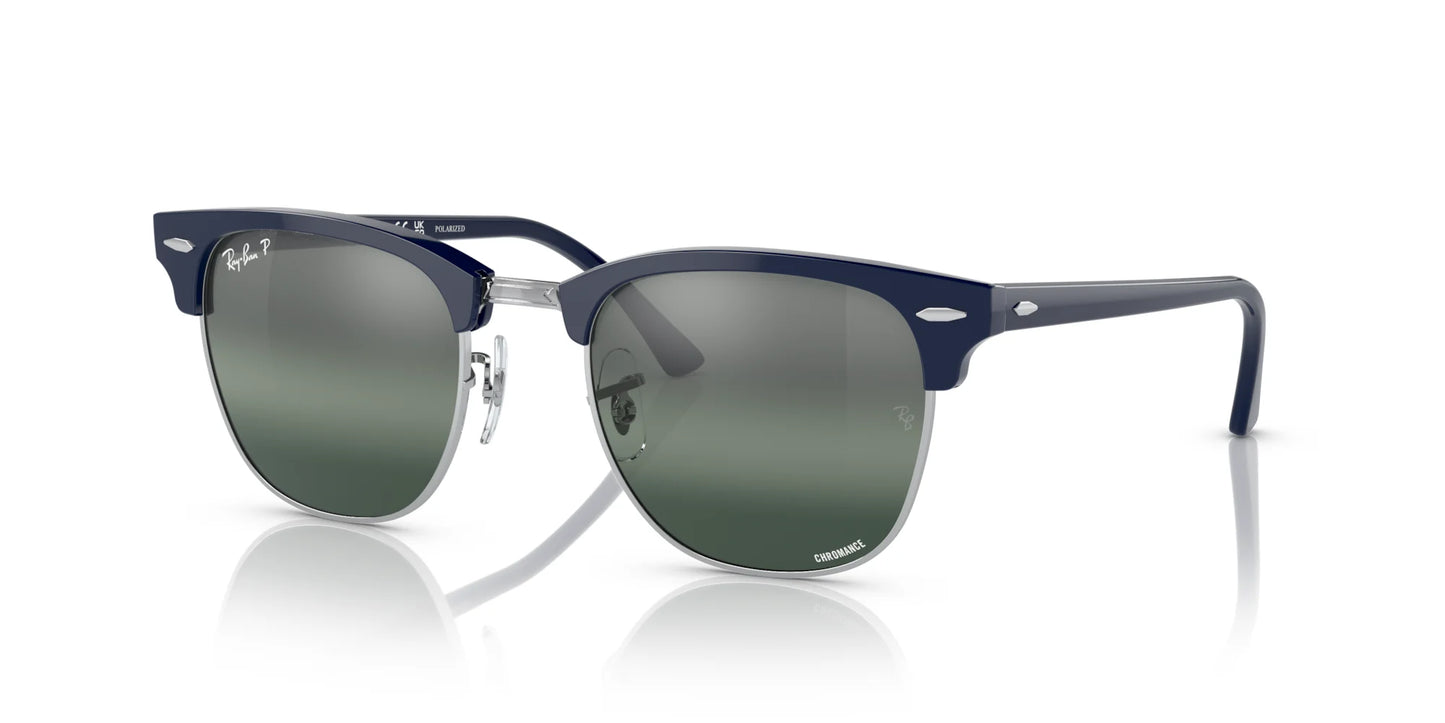 Ray-Ban CLUBMASTER RB3016 Sunglasses Blue On Silver / Silver / Blue