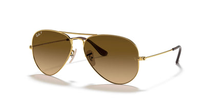 Ray-Ban AVIATOR LARGE METAL RB3025 Sunglasses | Size 58 Gold / Brown