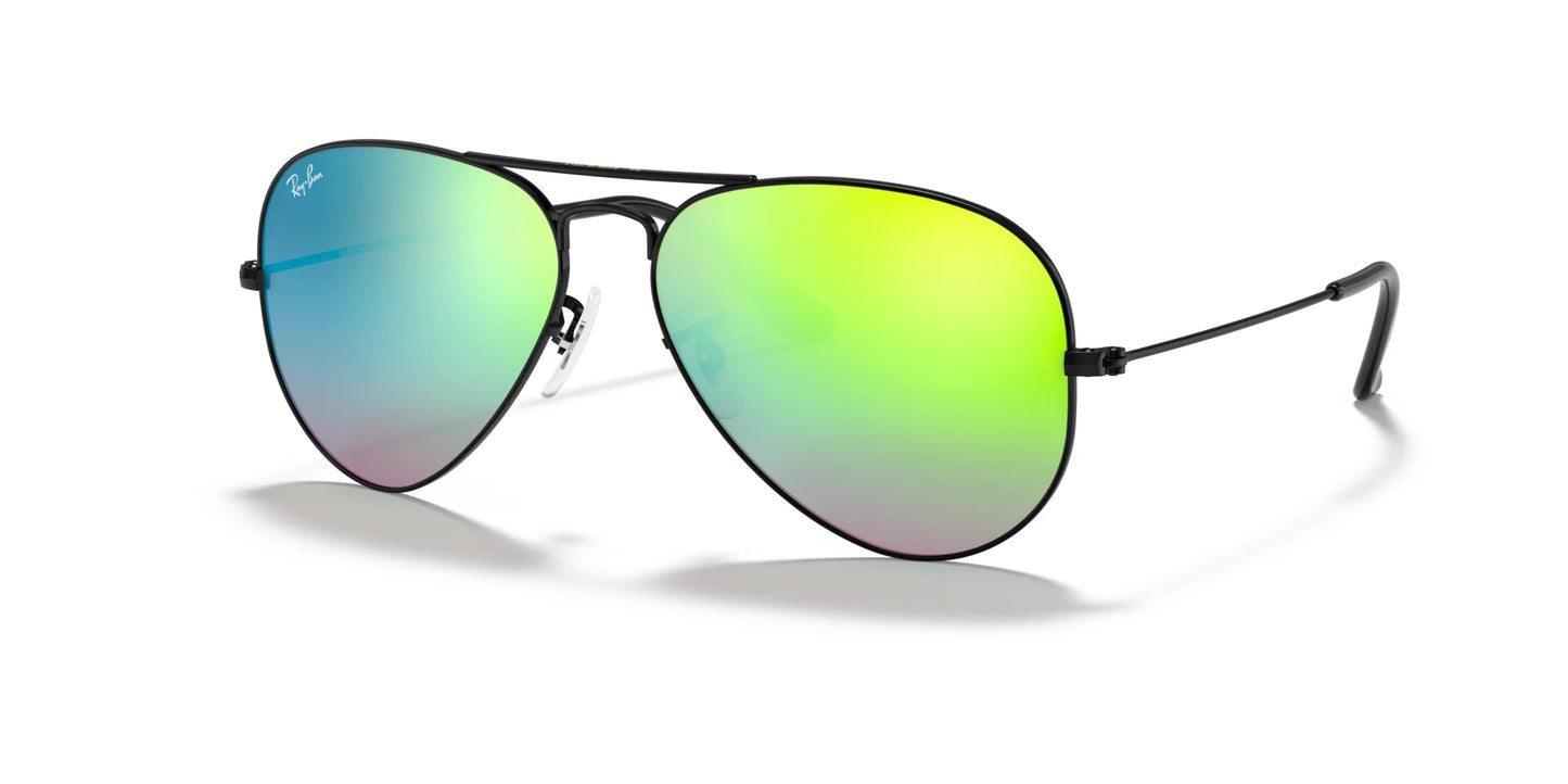 Ray-Ban AVIATOR LARGE METAL RB3025 Sunglasses | Size 58 Black / Green Gradient