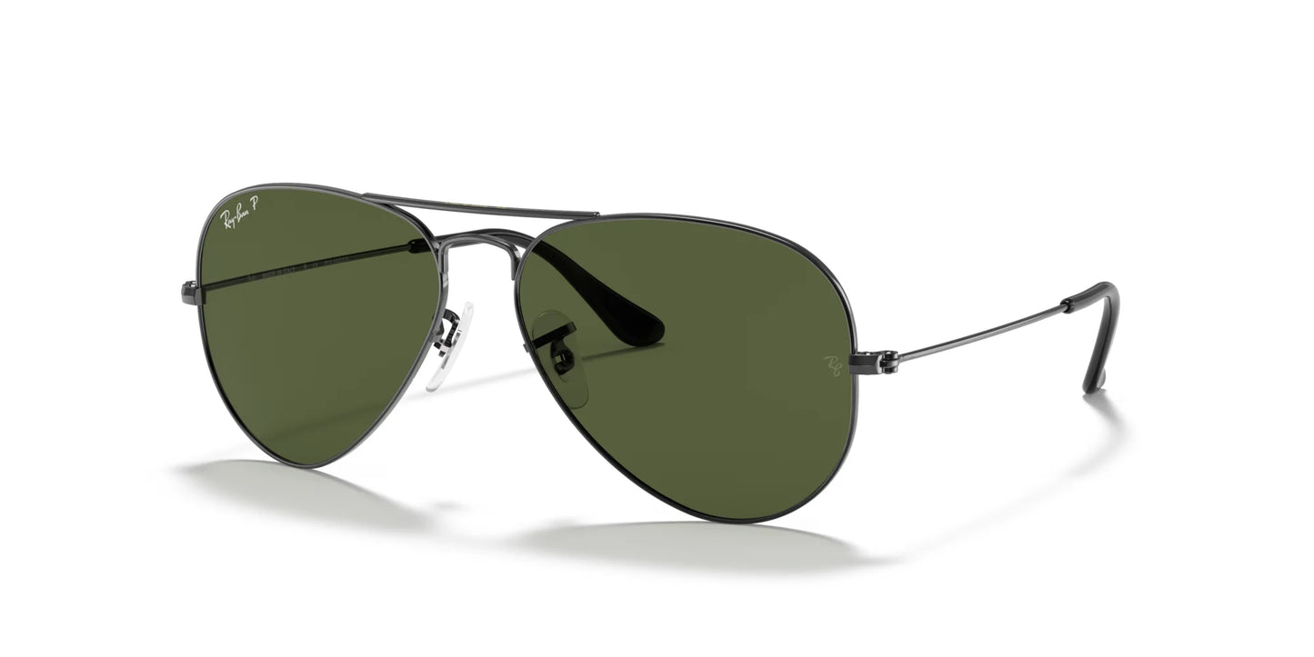 Ray-Ban AVIATOR LARGE METAL RB3025 Sunglasses | Size 58 Gunmetal / Green
