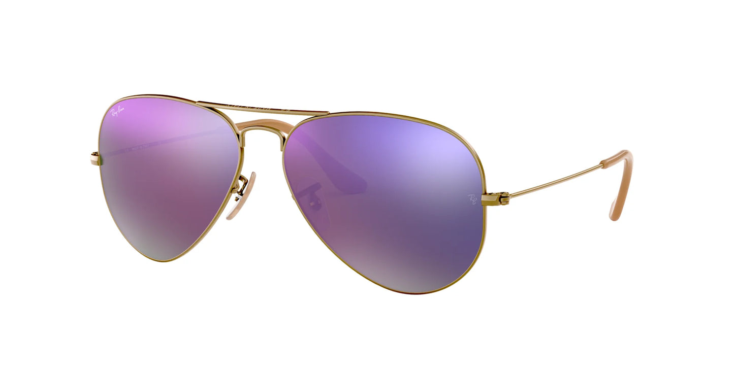 Ray-Ban AVIATOR LARGE METAL RB3025 Sunglasses | Size 58 Bronze-Copper / Lilac Mirror