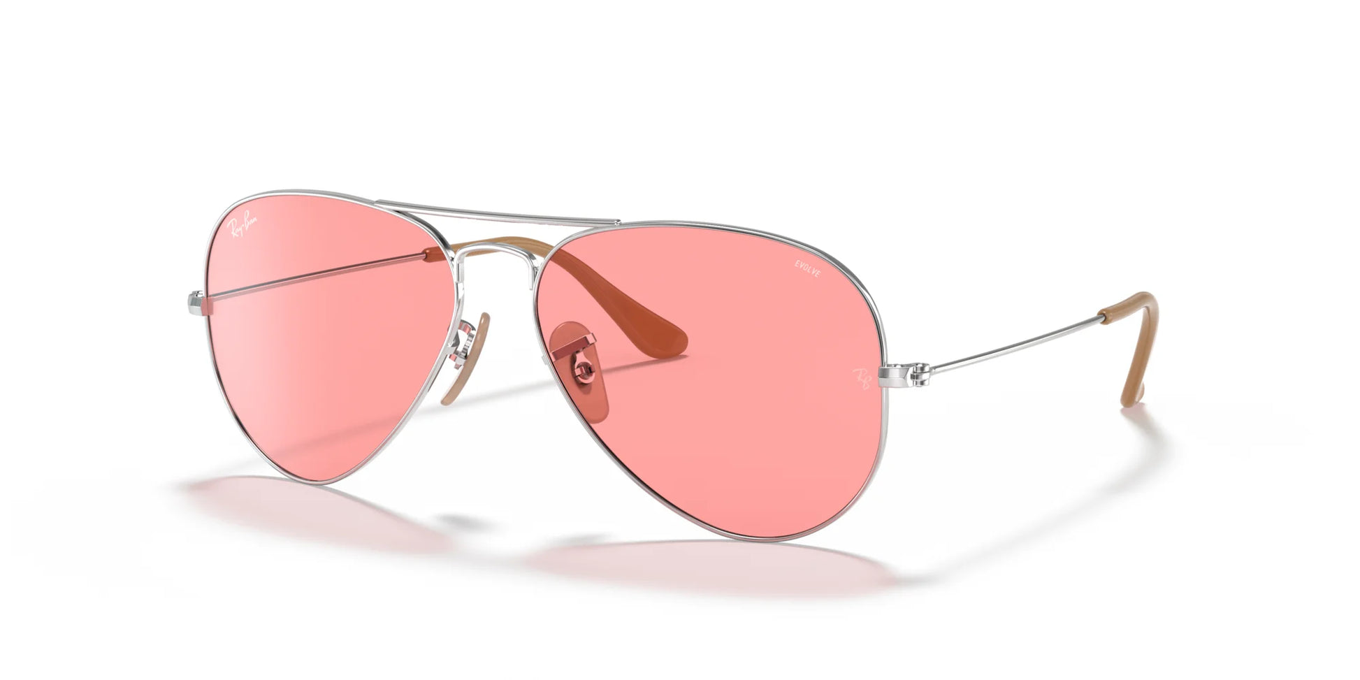 Ray-Ban AVIATOR LARGE METAL RB3025 Sunglasses | Size 58 Silver / Pink