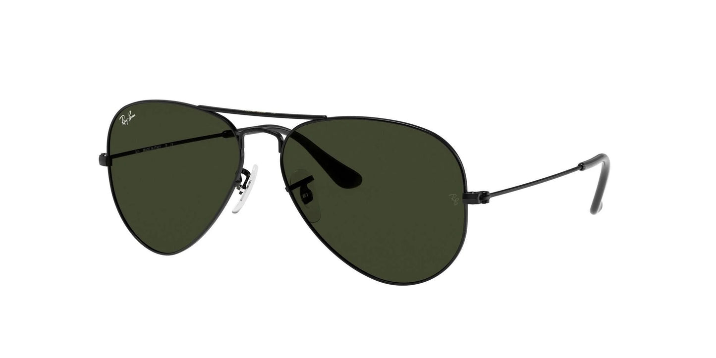 Ray-Ban AVIATOR LARGE METAL RB3025 Sunglasses | Size 58 Black / G-15 Green