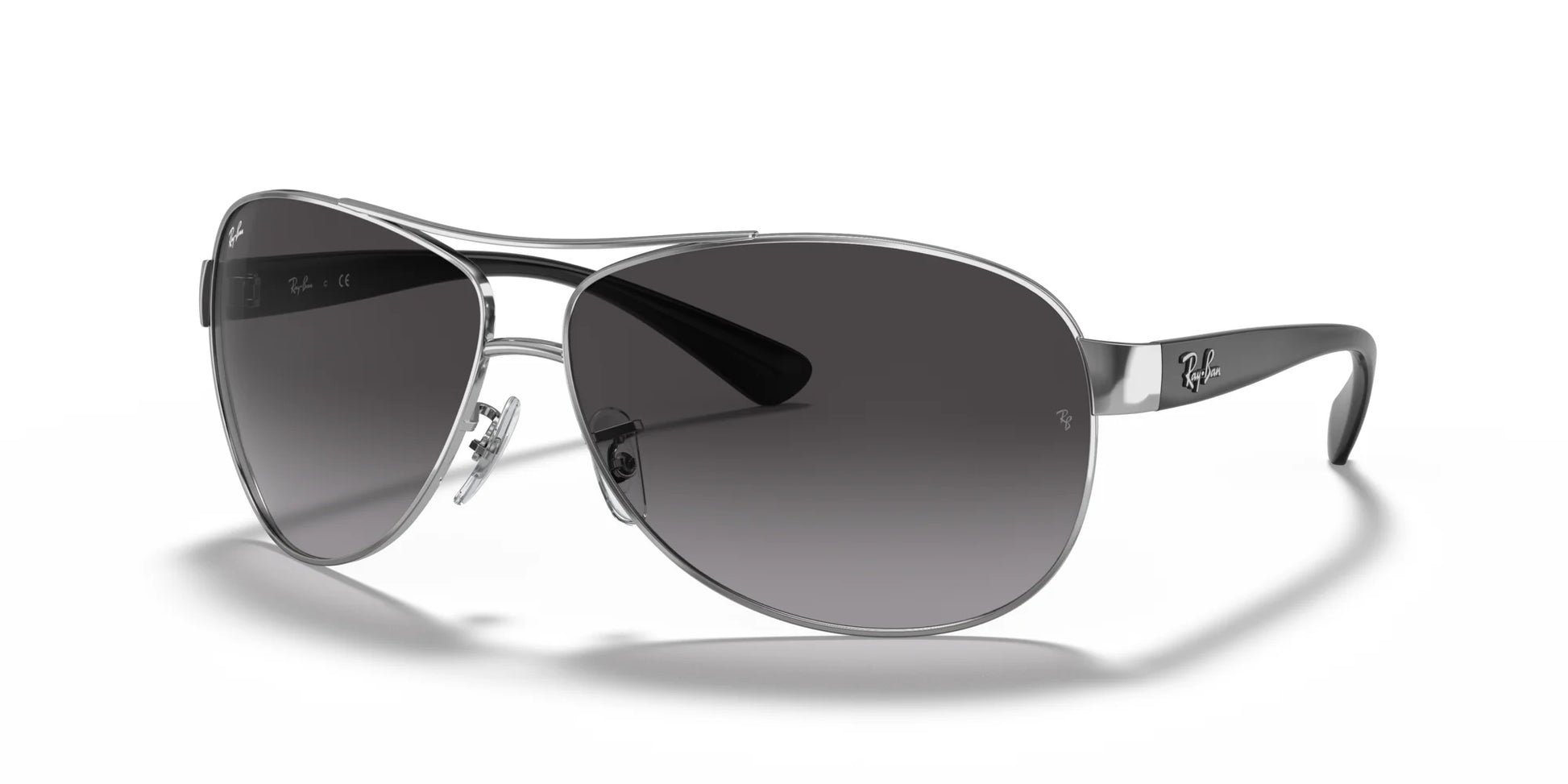 Ray-Ban RB3386 Sunglasses Silver / Light Grey Gradient Dark Grey