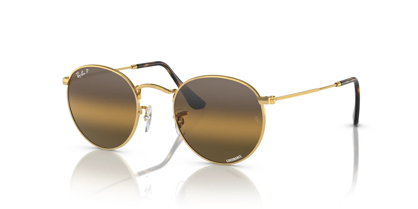 Ray-Ban ROUND METAL RB3447 Sunglasses Gold / Silver / Brown