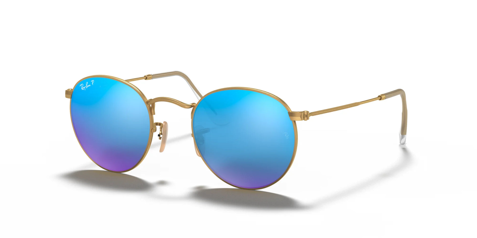 Ray-Ban ROUND METAL RB3447 Sunglasses Gold / Blue