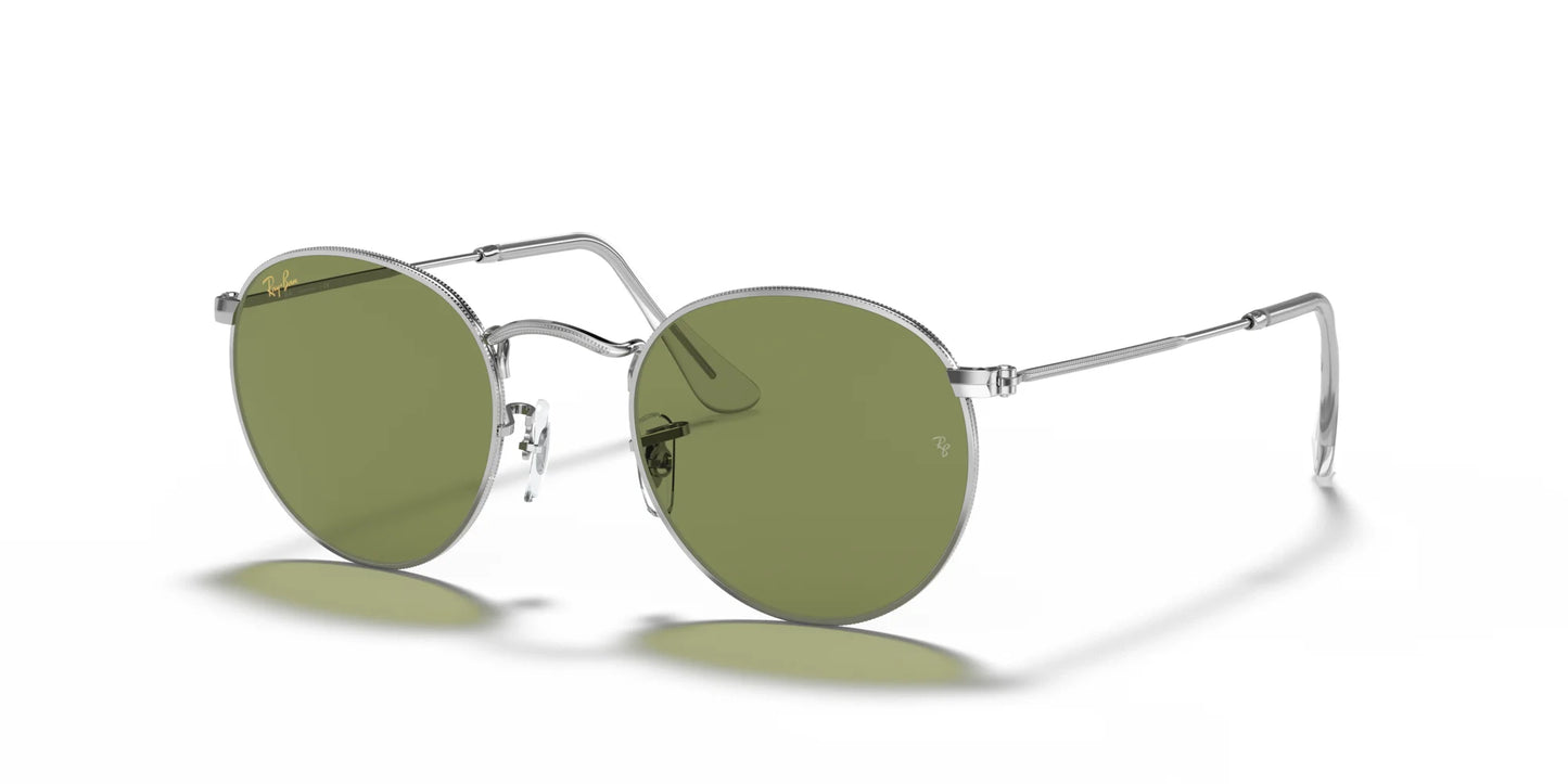 Ray-Ban ROUND METAL RB3447 Sunglasses Silver / Bottle Green