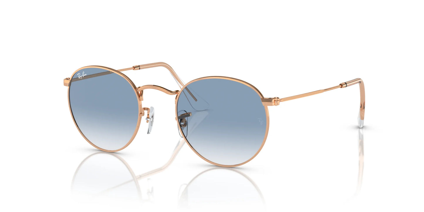 Ray-Ban ROUND METAL RB3447 Sunglasses Rose Gold / Clear & Blue