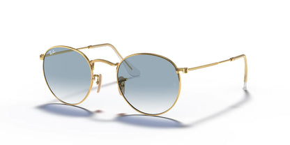 Ray-Ban ROUND METAL RB3447N Sunglasses Gold / Light Blue Gradient