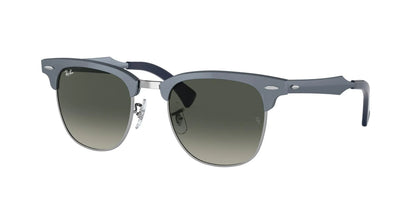 Ray-Ban CLUBMASTER ALUMINUM RB3507 Sunglasses Blue On Silver / Grey