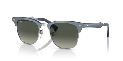 Ray-Ban CLUBMASTER ALUMINUM RB3507 Sunglasses Blue On Silver / Grey