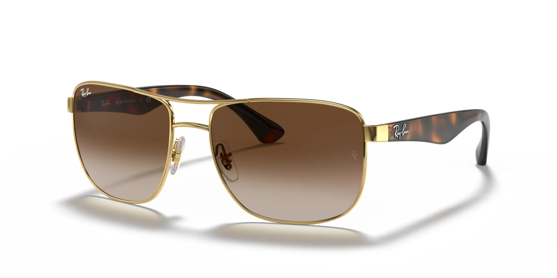 Ray-Ban RB3533 Sunglasses Gold / Brown Gradient Dark Brown