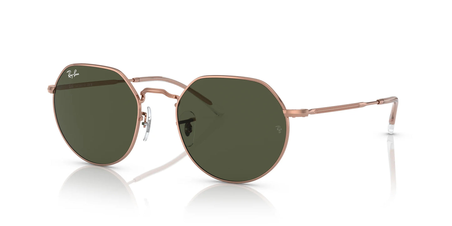Ray-Ban JACK RB3565 Sunglasses Rose Gold / Green