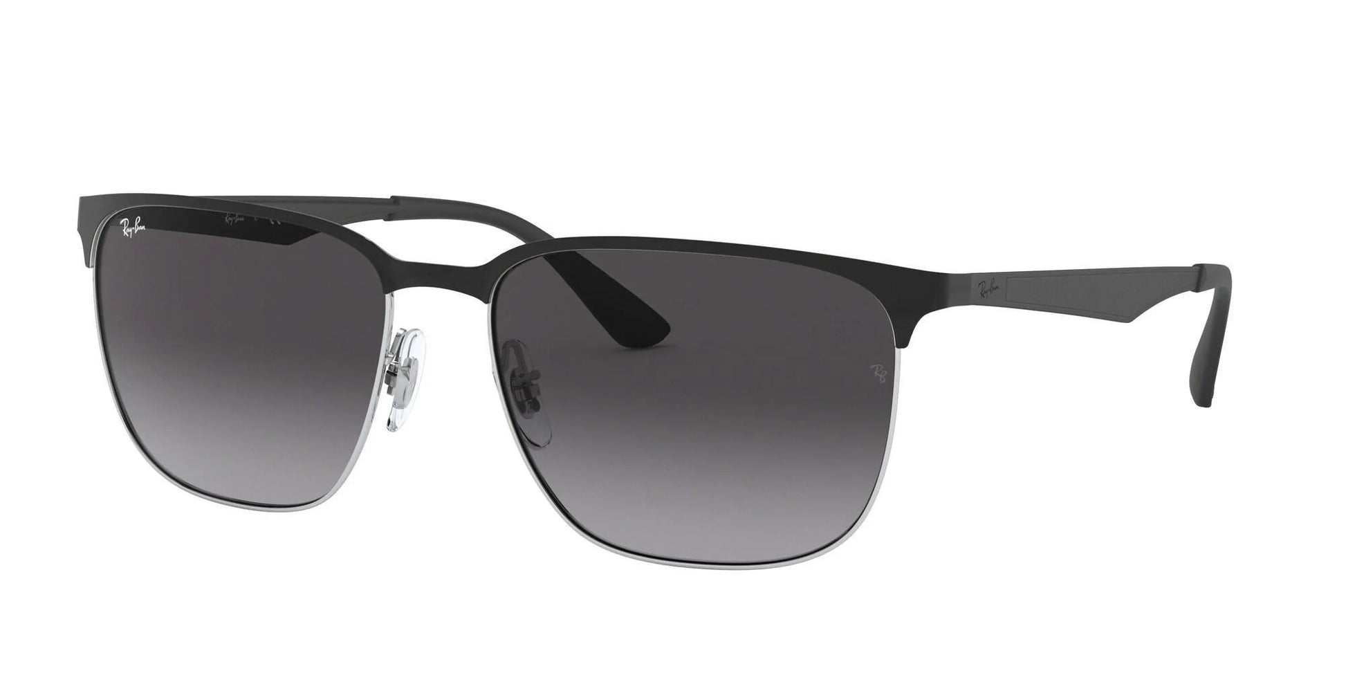 Ray-Ban RB3569 Sunglasses Black On Silver / Light Grey Gradient Dark Grey