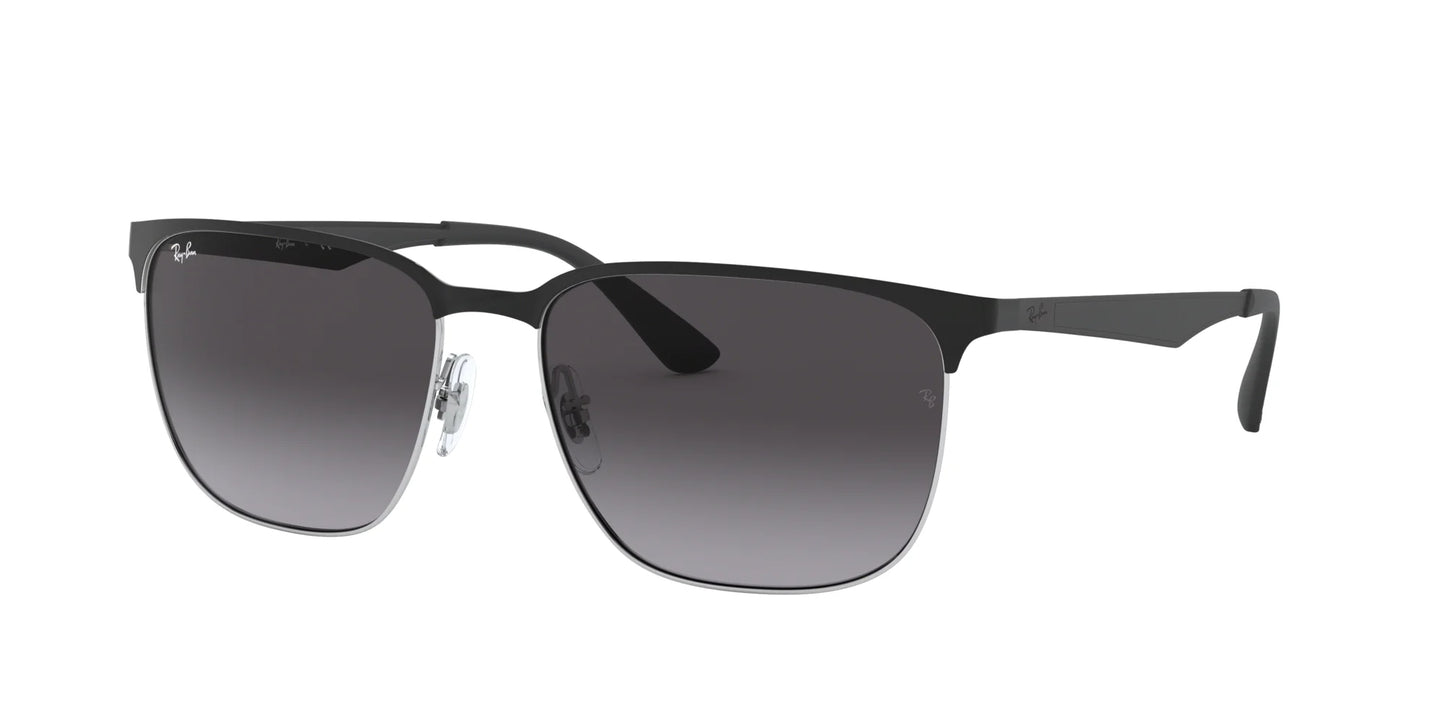Ray-Ban RB3569 Sunglasses Black On Silver / Light Grey Gradient Dark Grey
