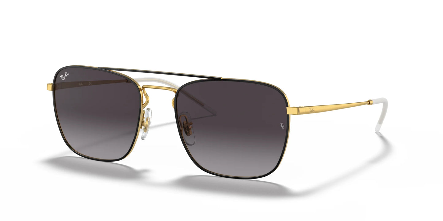 Ray-Ban RB3588 Sunglasses Black On Gold / Grey