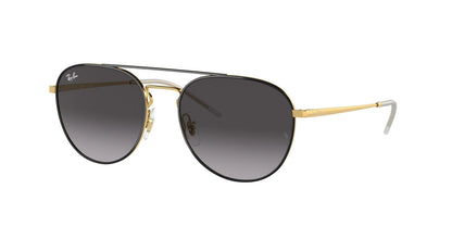 Ray-Ban RB3589 Sunglasses Black On Gold / Grey