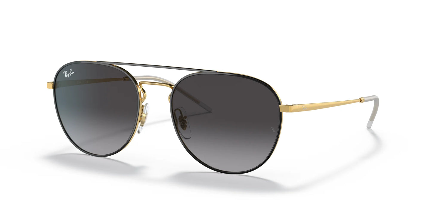 Ray-Ban RB3589 Sunglasses Black On Gold / Grey