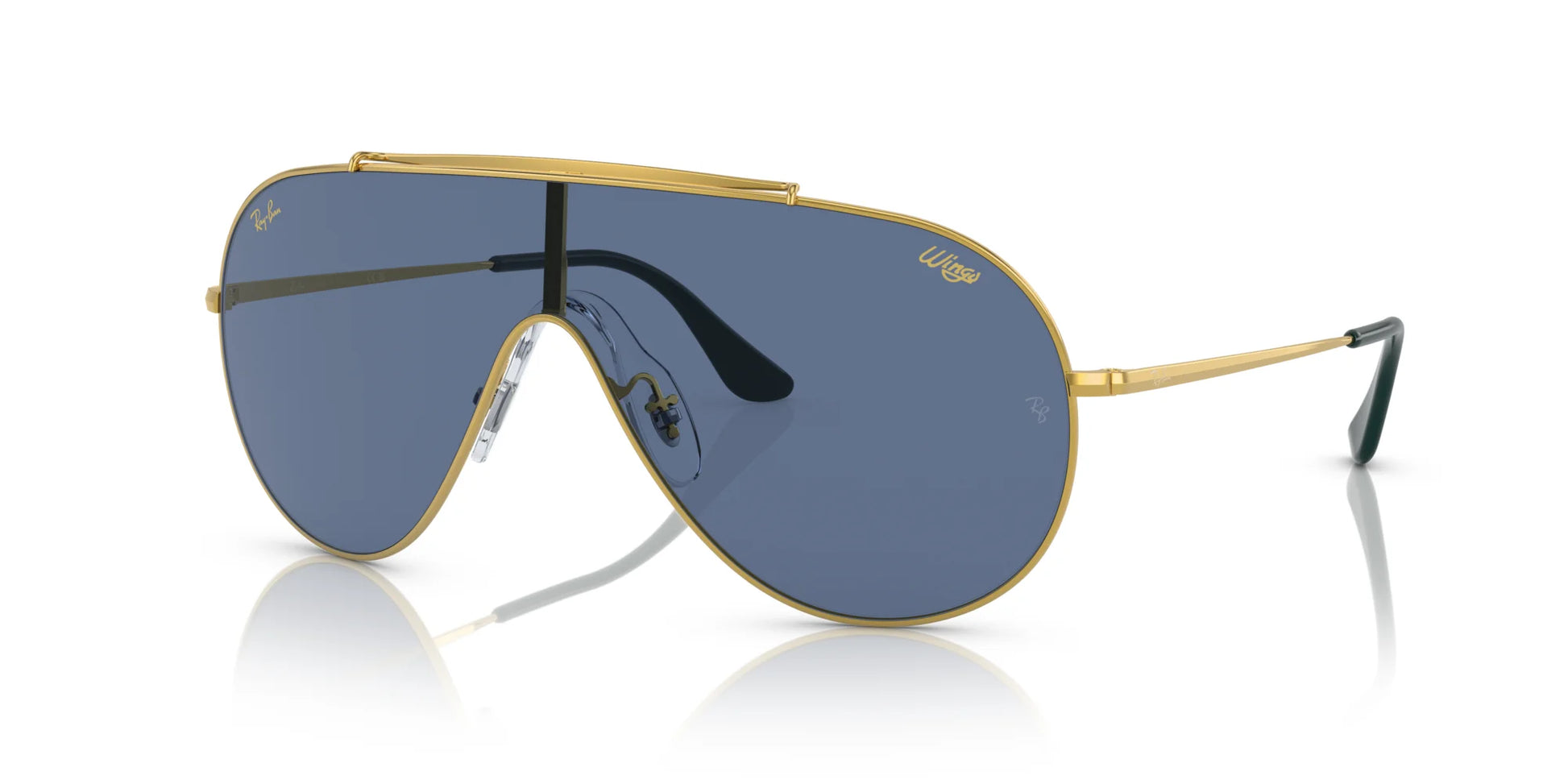 Ray-Ban WINGS RB3597 Sunglasses Gold / Dark Blue