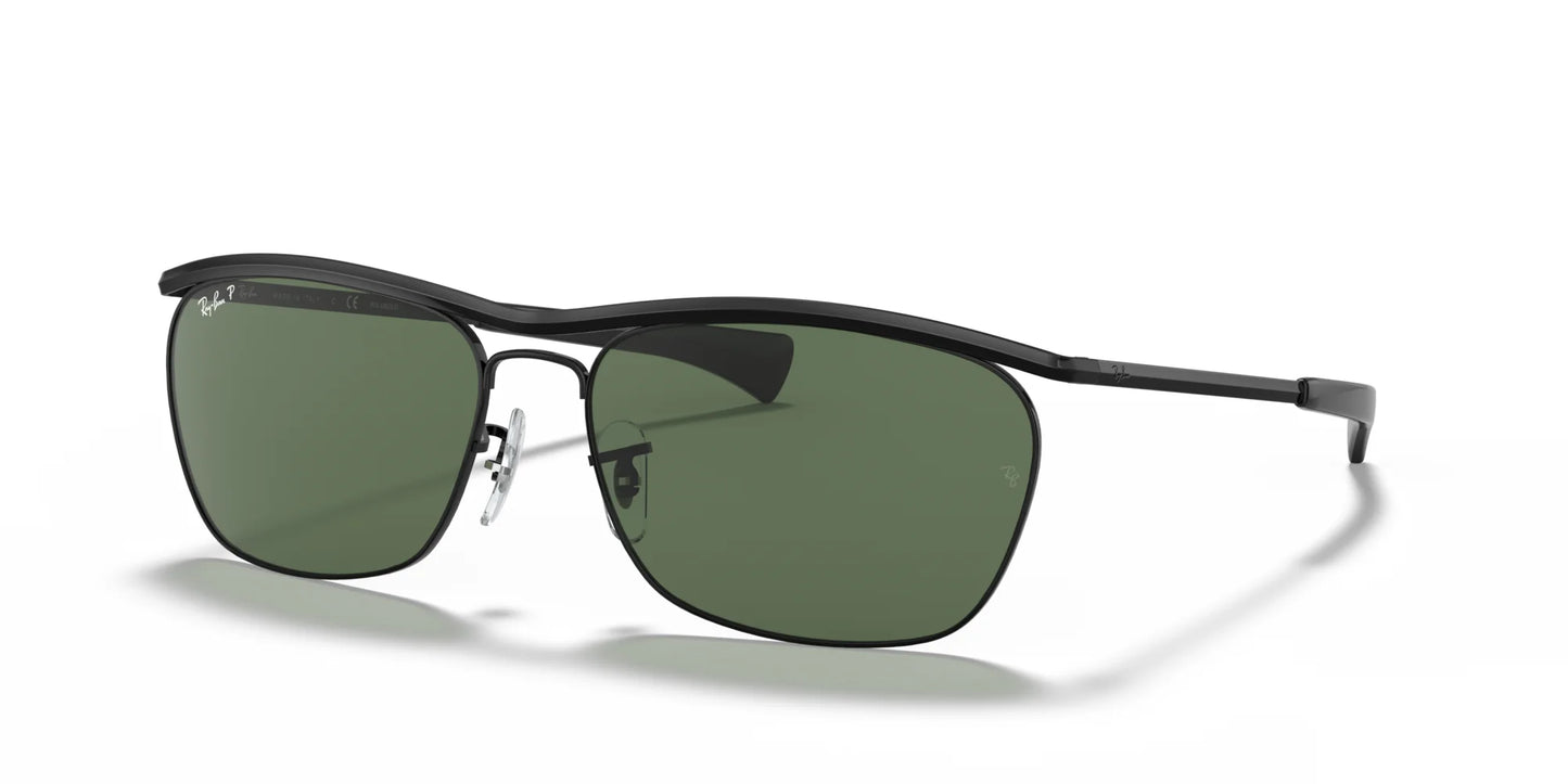 Ray-Ban OLYMPIAN II DELUXE RB3619 Sunglasses Black / Polarized Green Classic G-15