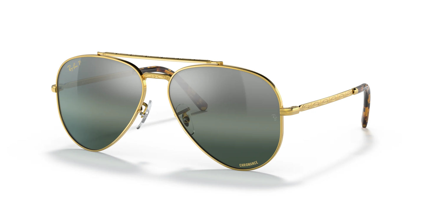 Ray-Ban NEW AVIATOR RB3625 Sunglasses Gold / Silver / Blue