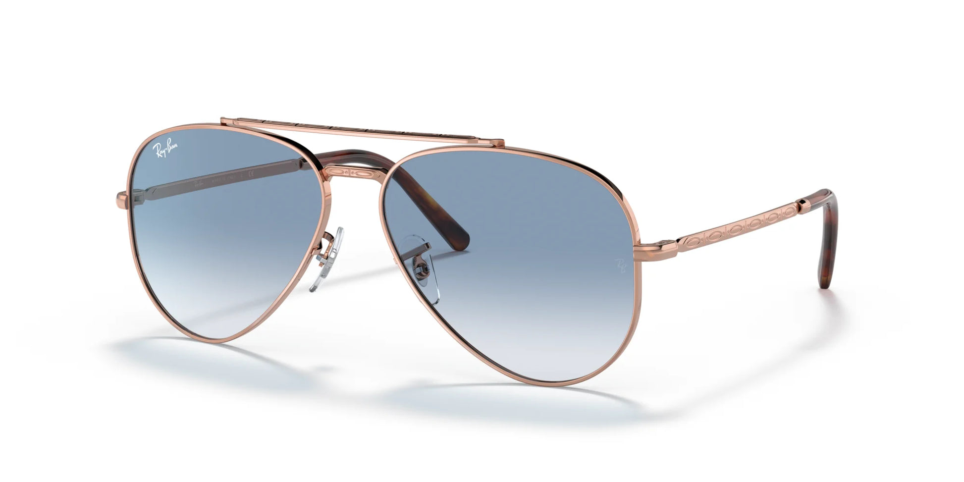 Ray-Ban NEW AVIATOR RB3625 Sunglasses Rose Gold / Clear Blue