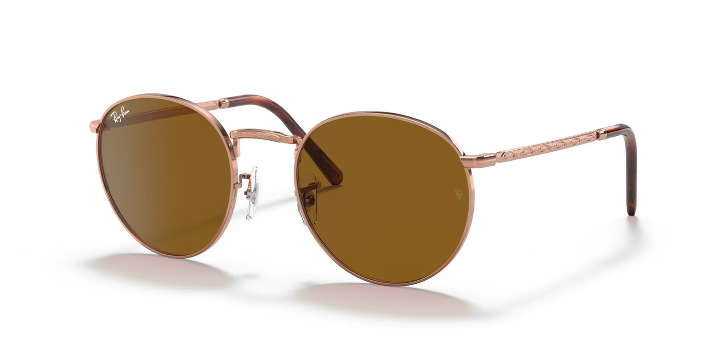 Ray-Ban NEW ROUND RB3637 Sunglasses Rose Gold / Brown