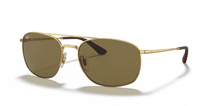 Ray-Ban RB3654 Sunglasses Gold / Dark Brown