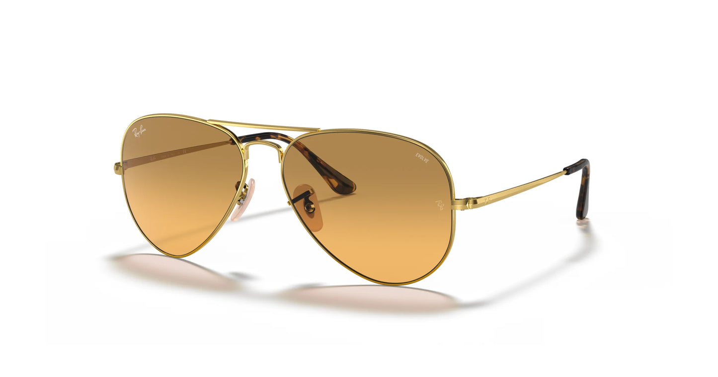 Ray-Ban AVIATOR METAL II RB3689 Sunglasses Gold / Photo Orange Gradient Brown (Photochromic)