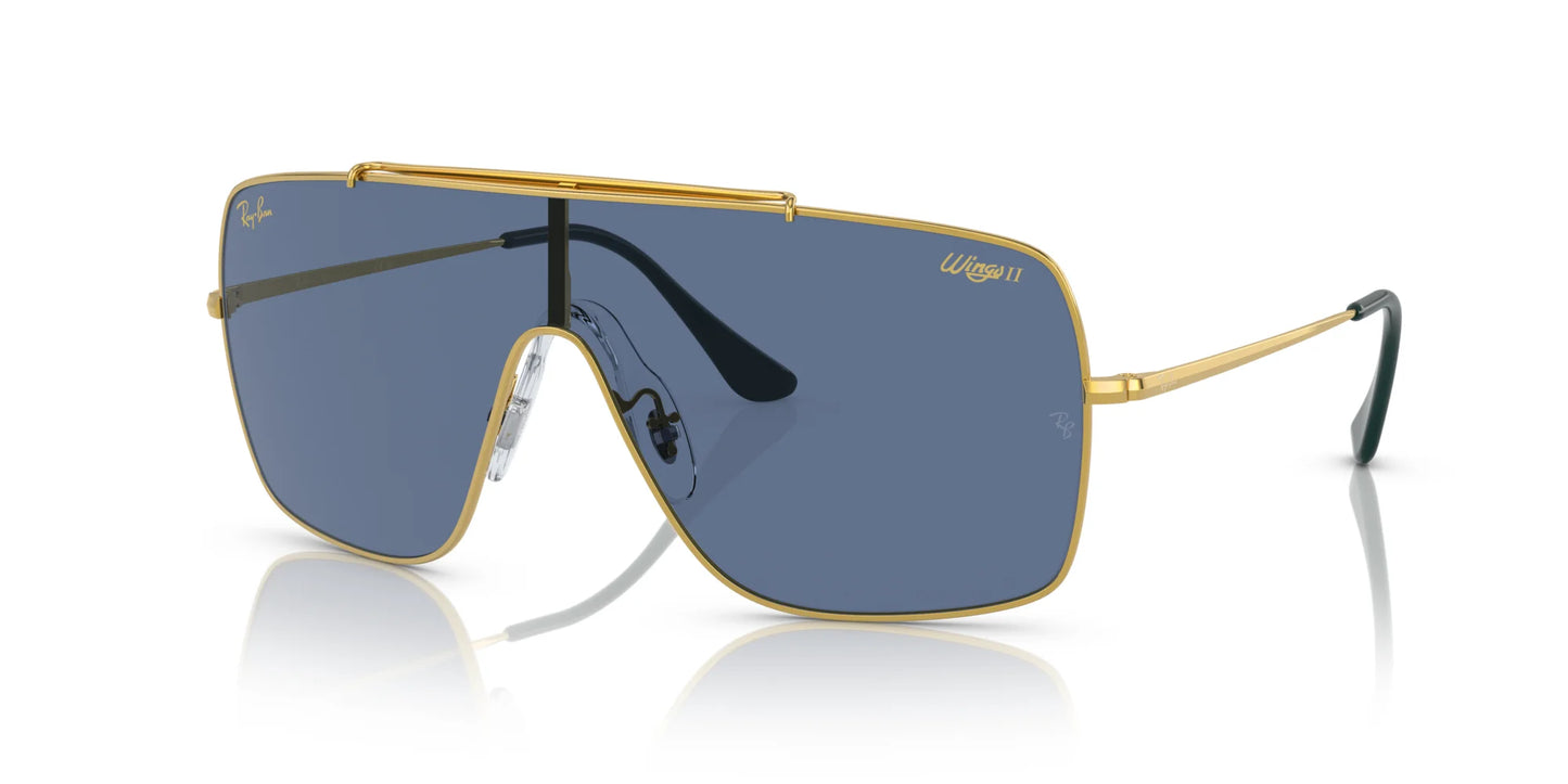 Ray-Ban WINGS II RB3697 Sunglasses Gold / Dark Blue