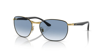 Ray-Ban RB3702 Sunglasses Black On Gold / Blue