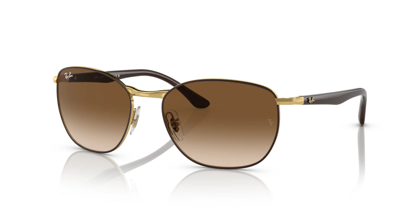 Ray-Ban RB3702 Sunglasses Brown On Gold / Brown