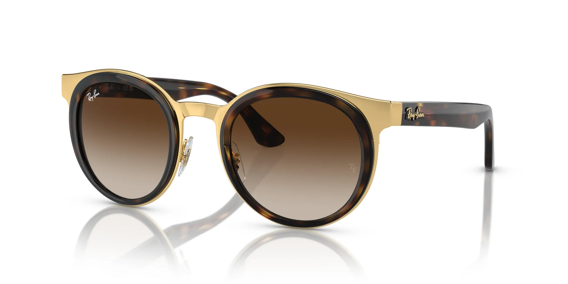 Ray-Ban BONNIE RB3710 Sunglasses Havana On Gold / Brown