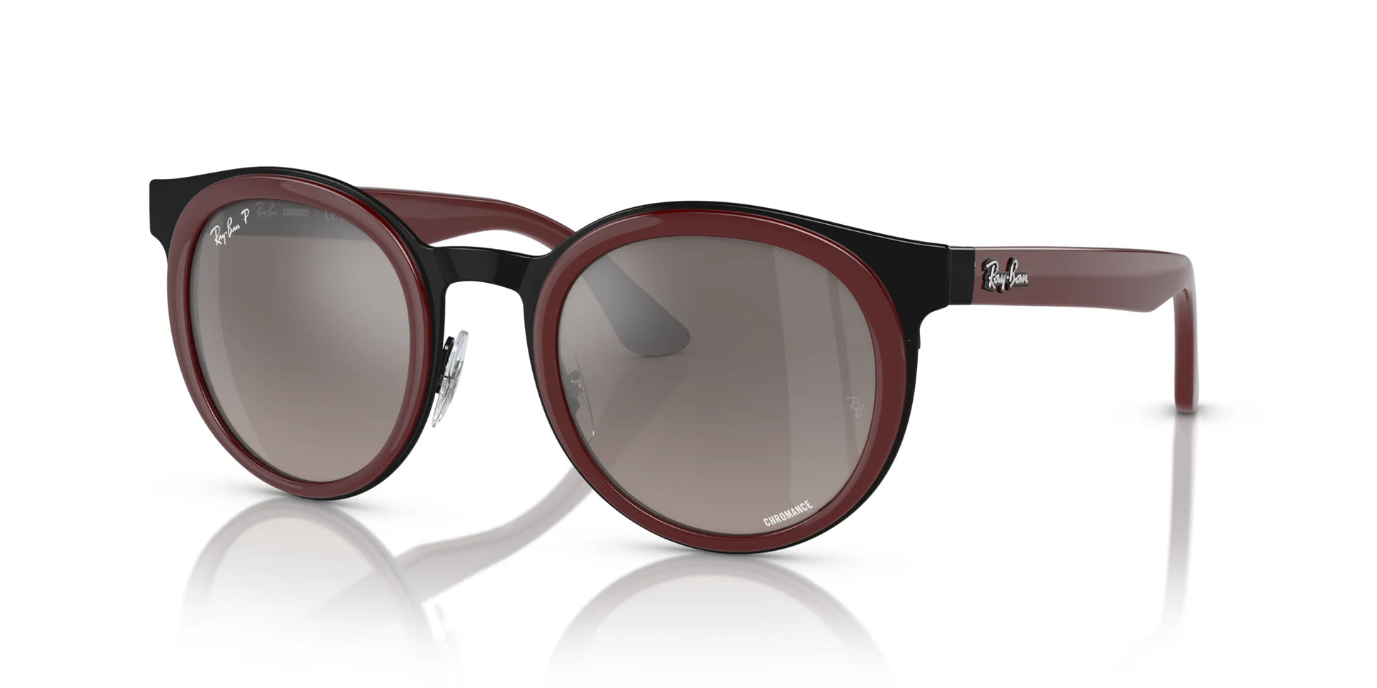 Ray-Ban BONNIE RB3710 Sunglasses Red On Black / Silver (Polarized)