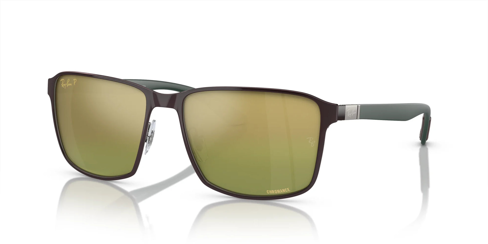 Ray-Ban RB3721CH Sunglasses Brown On Gunmetal / Green / Gold (Polarized)