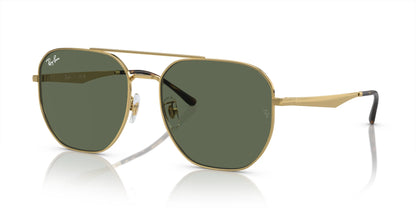 Ray-Ban RB3724D Sunglasses Gold / Dark Green