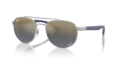 Ray-Ban RB3736CH Sunglasses Silver / Blue & Gold (Polarized)