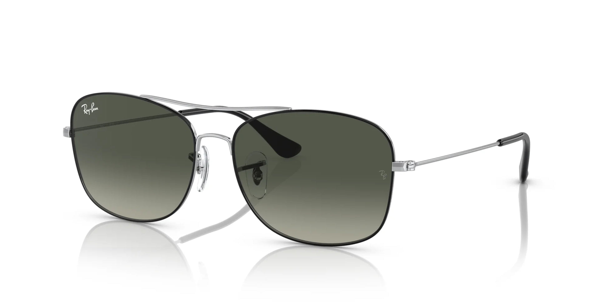 Ray-Ban RB3799 Sunglasses Black On Silver / Grey Gradient
