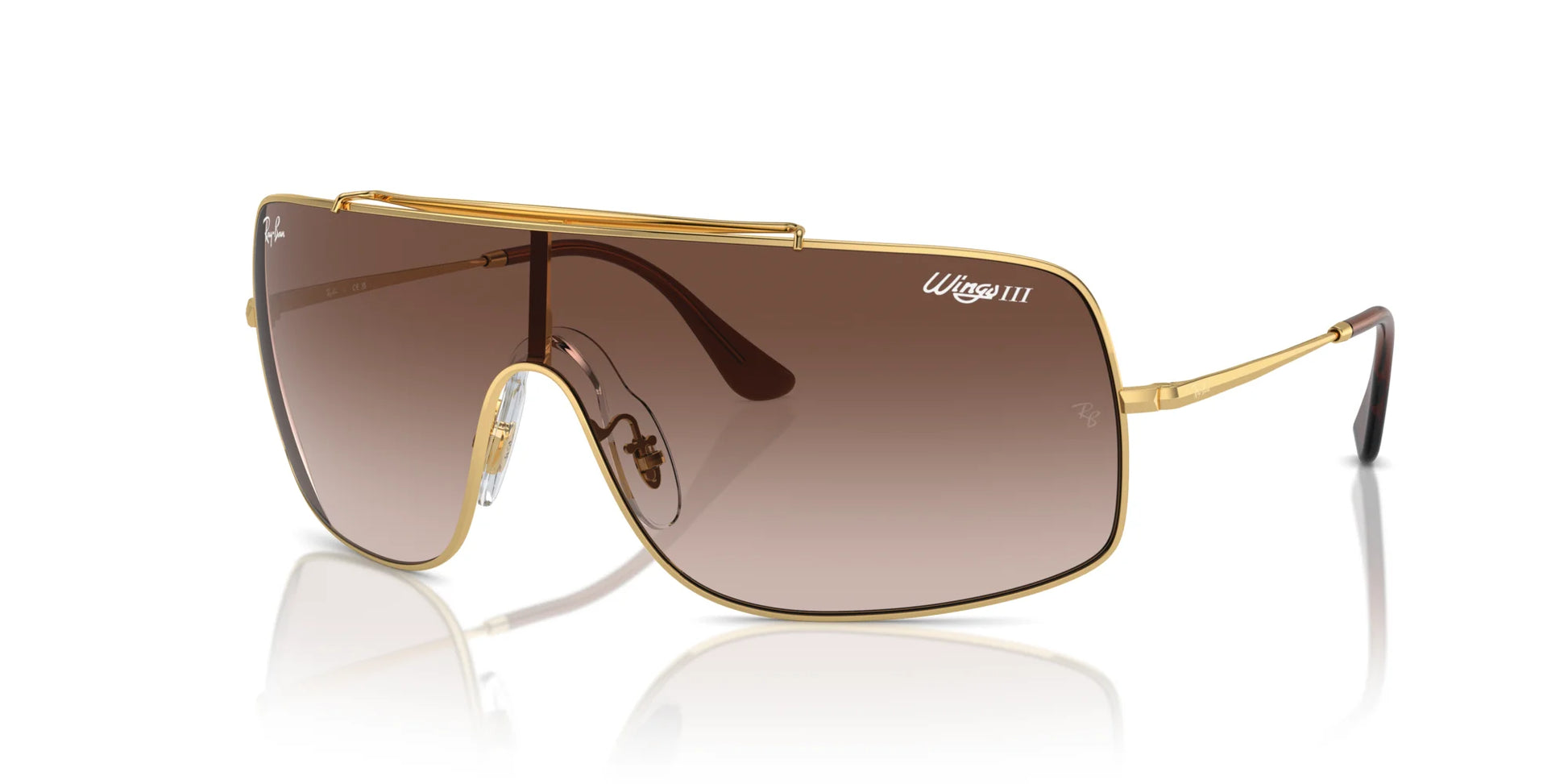 Ray-Ban WINGS III RB3897 Sunglasses Gold / Brown