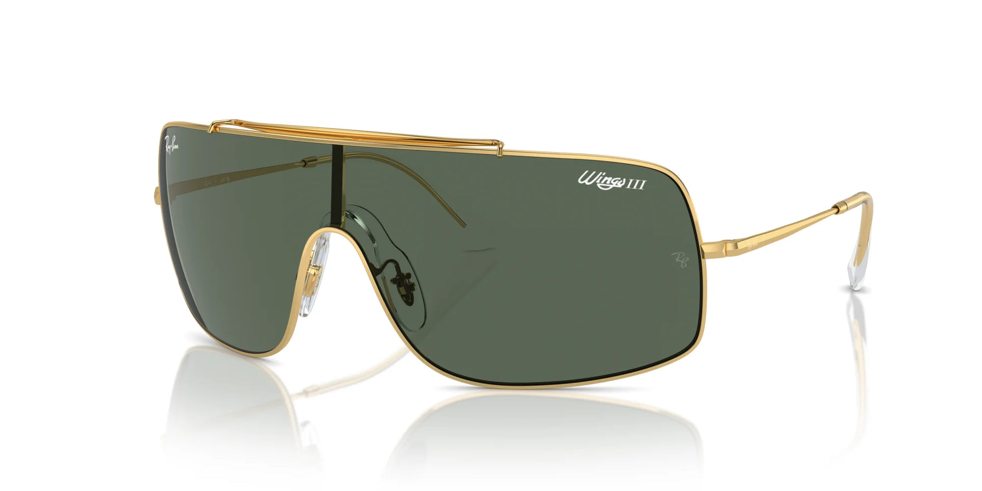 Ray-Ban WINGS III RB3897 Sunglasses Gold / Dark Green
